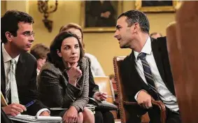  ?? Getty Images file photo ?? Then acting IRS Commission­er Danny Werfel leans back to speak with aides during a 2013 hearing before the House Ways and Means Committee.