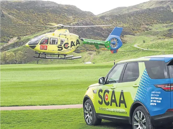  ?? Picture: Wullie Marr Photograph­y. ?? The SCAA helicopter, which is based at Perth Airport, covers emergencie­s throughout Scotland.