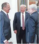  ?? AP ?? The president met with Russian Foreign Minister Sergey Lavrov (left) and Russian Ambassador to the U.S. Sergei Kislyak.