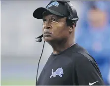  ?? GREGORY SHAMUS/GETTY IMAGES ?? The final score wasn’t indicative of Detroit’s struggles against the New England Patriots on Friday — which Lions head coach Jim Caldwell will try to solve.