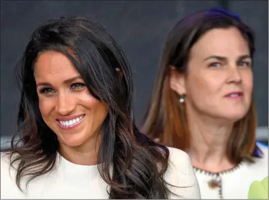 ?? ?? ‘PUSHED TO THE LIMIT’: Meghan with the Sussexes’ former private secretary Samantha Cohen in June 2018