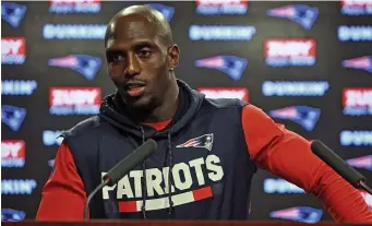  ?? MATT STONE / HERALD STAFF FILE ?? GAME OF TAG: Patriots free safety Devin McCourty could be in for a big pay day in free agency, but the Patriots may consider the franchise tag to retain his services.