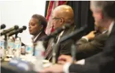  ?? | SUN- TIMES FILE PHOTO ?? Lori Lightfoot, president of the Chicago Police Board, speaks during the Chicago Police Accountabi­lity Task Force forum on Feb. 2.