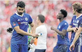  ??  ?? Diego Costa leaves the pitch after the English FA Cup final between Arsenal and Chelsea at Wembley.