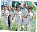  ??  ?? Team India celebratin­g victory at Gabba
