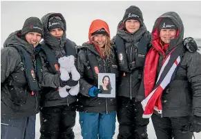  ?? WILL ROGAN ?? In Lilly Marie Taylor’s honour, (from left to right) Bianca Das, Mita Brierley, Katie Sizeland, Rachel Cooper and Hinemoa Elder called themselves the Frozen Ferns on the Homeward Bound trip to Antarctica.