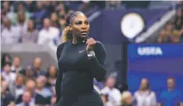  ?? CHARLES KRUPA/ASSOCIATED PRESS ?? Serena Williams defeated Qiang Wang of China on Tuesday during the quarterfin­als of the U.S. Open in New York. Williams won 6-1, 6-0.