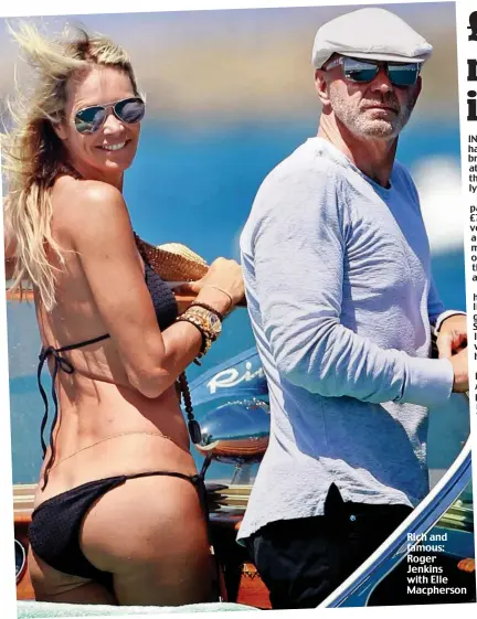  ??  ?? Rich and famous: Roger Jenkins with Elle Macpherson