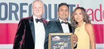  ??  ?? Delighted Mahmood Saleem collects his award