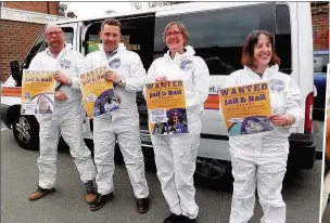  ??  ?? TIME OF THEIR LIVES: The four inmates were taken in a van and locked in a cell at Ruislip Police Station until they had each raised £500