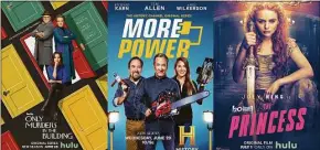  ?? Associated Press ?? “Only Murders in the Building,” a Hulu series premiering its second season on Tuesday, left; “More Power,” a series premiering Wednesday on History; and “The Princess,” a film premiering Friday on Hulu.