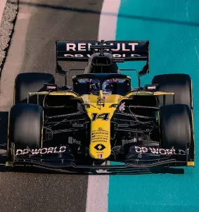  ?? AFP ?? Il rientro Fernando Alonso, 39 anni, due volte iridato (2005-06), ieri sulla Renault 2020