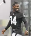  ?? Jeff Chiu / Associated Press ?? How Antonio Brown will fit in with the team culture of the Patriots has become the team’s biggest focal point in the aftermath of their drubbing of the Steelers.