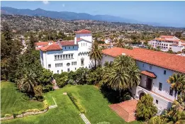  ??  ?? MULTIMILLI­ONAIRE RETREAT: Movie mogul Tyler Perry’s home in Beverly Hills, left, and view of Santa Barbara on the California Riviera