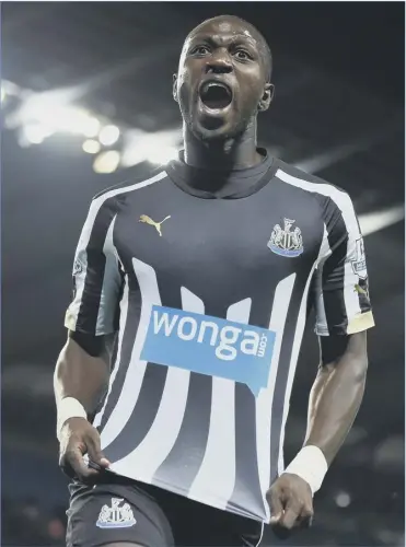  ?? Picture: Getty ?? Moussa Sissoko celebrates after doubling Newcastle’s lead at the Etihad Stadium last night