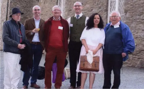  ??  ?? Contributo­rs to the conference ‘A New Way or The Norman Way, at Ferns Cathedral (from left): historian Nicky Furlong, archealogi­st Emmet Stafford, Colm Morris, historian and guide, Graham Cadogan, informatio­n manager, Regina Sexton, UCC, and William...