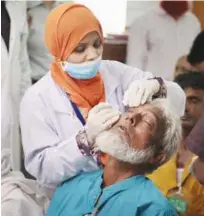  ??  ?? The foundation’s mobile eye camps in Bangladesh conducted 646 surgeries and distribute­d 1,923 eyeglasses, with the help of generous donations from the family of the late Abdul Salam Al Rafi.