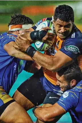  ?? Photo: ?? Brumbies loose head prop Scott Sio takes on the Force defence in their 24-0 win in Perth, Australia on July 25, 2020.
