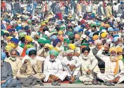  ?? RAJ K RAJ/HT ?? Farmers congregate during a protest over farm reform laws at Singhu at the Delhi-Haryana border on Wednesday.