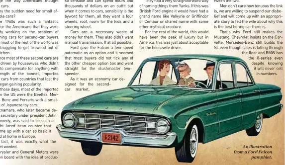  ??  ?? An illustrati­on from a Ford Falcon pamphlet.