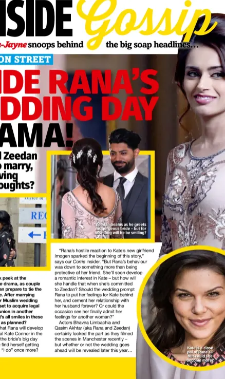  ??  ?? Zeedan beams as he greets his gorgeous bride – but for how long will he be smiling?