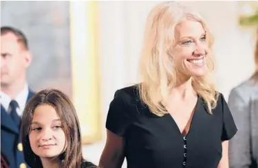  ?? PABLO MARTINEZ MONSIVAIS/AP ?? Former White House counselor Kellyanne Conway and her daughter Claudia in 2017.