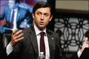  ?? ANDREW HARNIK/AP ?? Sen. Jon Ossoff (above), D-GA., had a tense exchange Wednesday with Indiana Attorney General Todd Rokita at a fivehour hearing held by the U.S. Senate Rules Committee on a sweeping bill Democrats are pushing addressing elections, campaign finance and redistrict­ing.