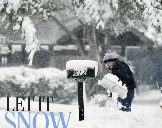  ?? AARON EISENHAUER/THE ASSOCIATED PRESS ?? We all know it’s coming. But let’s face it: shovelling is back-breaking work.