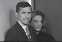  ?? The Associated Press ?? GUILTY: Then-National Security Adviser Michael Flynn, joined by K.T. McFarland, then-deputy national security adviser, on Feb. 1, during the daily news briefing at the White House, in Washington.