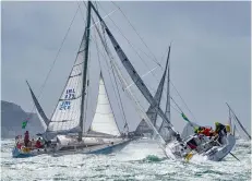  ??  ?? Wind against tide, gusts in the mid-30s, and a crowded Solent made a busy start