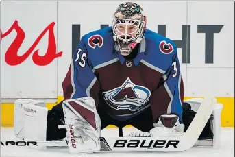  ?? THE ASSOCIATED PRESS ?? Colorado Avalanche goaltender Andrew Hammond stretches during warmups for Game 6 against the Predators last night. Nashville won and will now face the Winnipeg Jets.