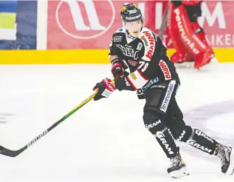  ??  ?? The Finnish Liiga season has been suspended for Joni Jurmo and his team due to a COVID-19 outbreak.