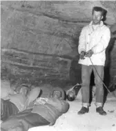  ?? THE DAILY TIMES (OTTAWA) VIA AP ?? Chester Weger, then 21, during a re-enactment in Starved Rock State Park’s St. Louis Canyon after he confessed Nov. 17, 1960, to killing three women from Riverside.