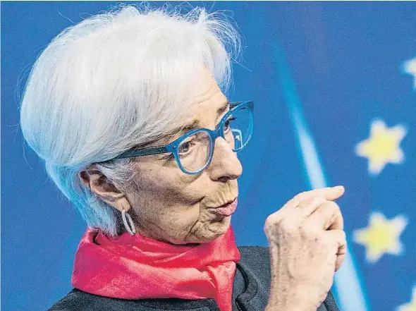  ?? ?? Christine Lagarde, presidenta del Banc Central Europeu