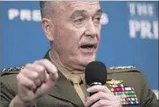  ?? Jim Lo Scalzo European Pressphoto Agency ?? “WE WILL continue to treat all of our personnel with respect,” Joint Chiefs of Staff Chairman Joseph F. Dunford Jr. said in regards to transgende­r troops.