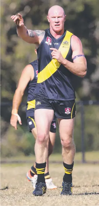  ?? Picture: GLENN HAMPSON ?? Former AFL star Barry Hall won’t be returning to the Labrador Tigers.