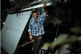  ?? ?? John Cleeland is homeless and living off a disability pension in his caravan on the outskirts of Ballarat. Photograph: Christophe­r Hopkins/The Guardian