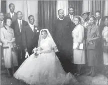  ??  ?? DEVOTED: Tambo and Adelaide, who was the love of his life, on their wedding day.