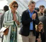  ?? — PTI ?? Argentine President Mauricio Macri with his wife Juliana Awada and daughter Antonia on their arrival in New Delhi on Sunday.