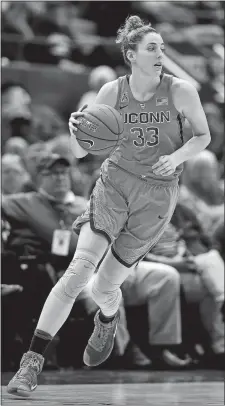  ?? SEAN D. ELLIOT/THE DAY ?? UConn senior Katie Lou Samuelson, who averaged 17.4 points last season and is one of the nation’s best long-range shooters, was named to The Associated Press preseason women’s basketball AllAmerica team for the second straight year on Thursday.