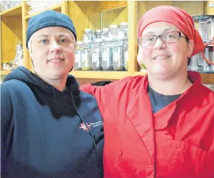  ??  ?? Entreprene­urs Kandace Asprey (left) and Megan Egan have the spirit of the season on the menu at their Shelburne eatery. KATHY JOHNSON