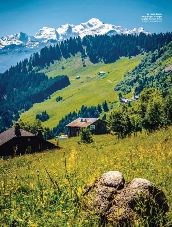  ?? © Jasqual - stock.adobe.com ?? La Haute-Savoie, des paysages d’alpages au pied du mont Blanc.