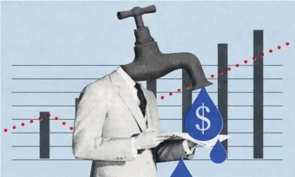  ??  ?? ‘Before the coronaviru­s pandemic hit, nearly 14m households were unable to afford their water bills.’ Illustrati­on: Erre Gálvez/The Guardian