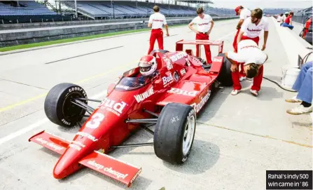  ??  ?? Rahal’s indy 500 win came in ’ 86