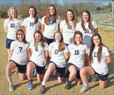  ??  ?? The wind-swept Heritage seniors are hoping to blow through their Region 6-AAAA opponents in 2018. Senior team members include (front row, from left) Caylee Carpenter, Finley Brisendine, Austin Brookshire, Kynsee Newton and Brianna Smotherman. On the...