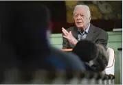  ?? JOHN AMIS — THE ASSOCIATED PRESS ?? Former President Jimmy Carter teaches Sunday school at Maranatha Baptist Church, in Plains, Ga., on Nov. 3, 2019.