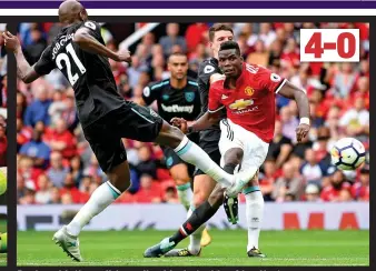  ?? GETTY IMAGES ?? Pogba adds the polish, curling his shot wide of Joe Hart