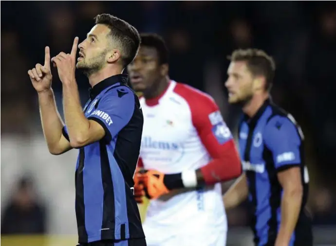  ??  ?? Siebe Schrijvers maakte twee doelpunten tegen KV Oostende.