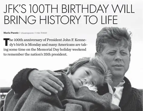  ?? CECIL STOUGHTON, WHITE HOUSE PHOTOGRAPH­S, JFK PRESIDENTI­AL LIBRARY AND MUSEUM ?? In August 1963, President Kennedy is shown sailing with his daughter Caroline on Hyannis Sound, off Hyannis Port, Mass.