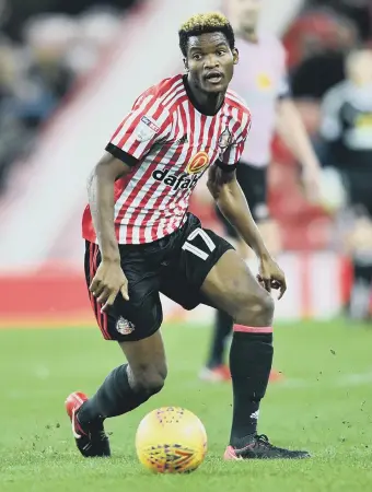  ??  ?? Sunderland’s record buy, midfielder Didier Ndong, looks to be heading out of the club on a permanent deal.